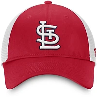 Casquette réglable de camionneur non structurée Fanatics rouge/blanc St. Louis Cardinals Team Core pour hommes