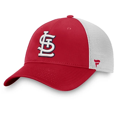Casquette réglable de camionneur non structurée Fanatics rouge/blanc St. Louis Cardinals Team Core pour hommes