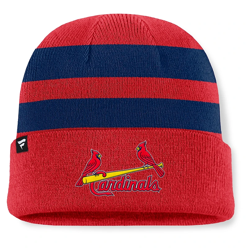 Bonnet en tricot à revers Fanatics rouge pour homme des Cardinals de Saint-Louis