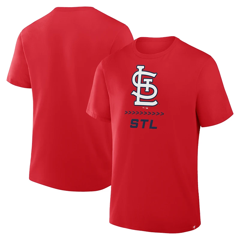 T-shirt rouge fanatiques pour hommes St. Louis Cardinals Clubhouse Legacy Side Swipe