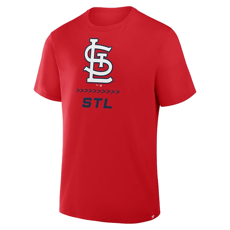 T-shirt rouge fanatiques pour hommes St. Louis Cardinals Clubhouse Legacy Side Swipe
