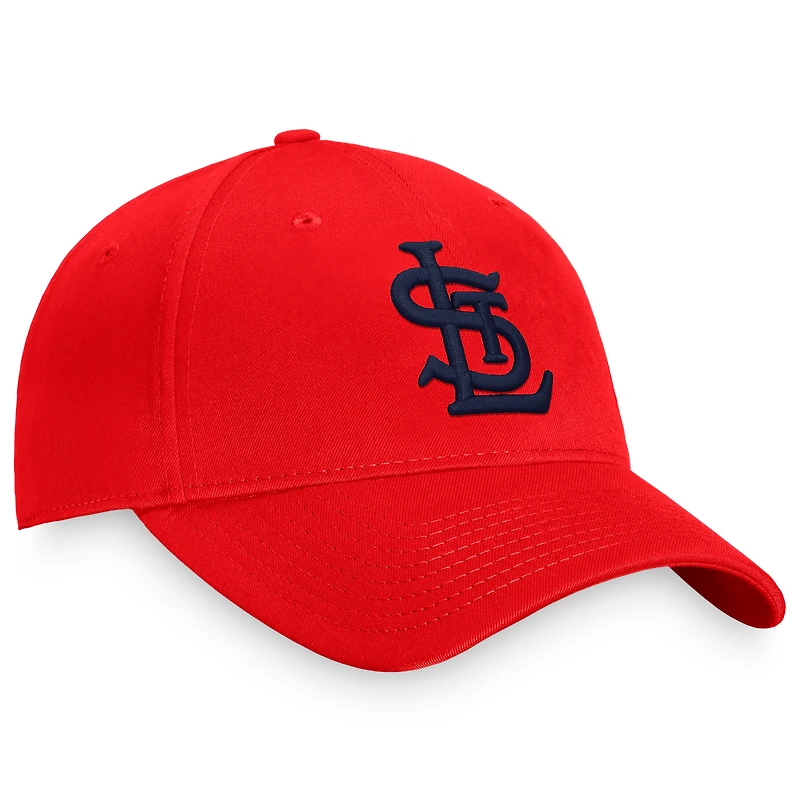 Casquette réglable Fanatics Red St. Louis Cardinals Cooperstown Collection Core pour hommes