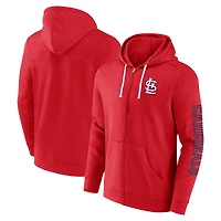 Sweat à capuche léger entièrement zippé pour hommes Fanatics Red St. Louis Cardinals Offensive Line Up