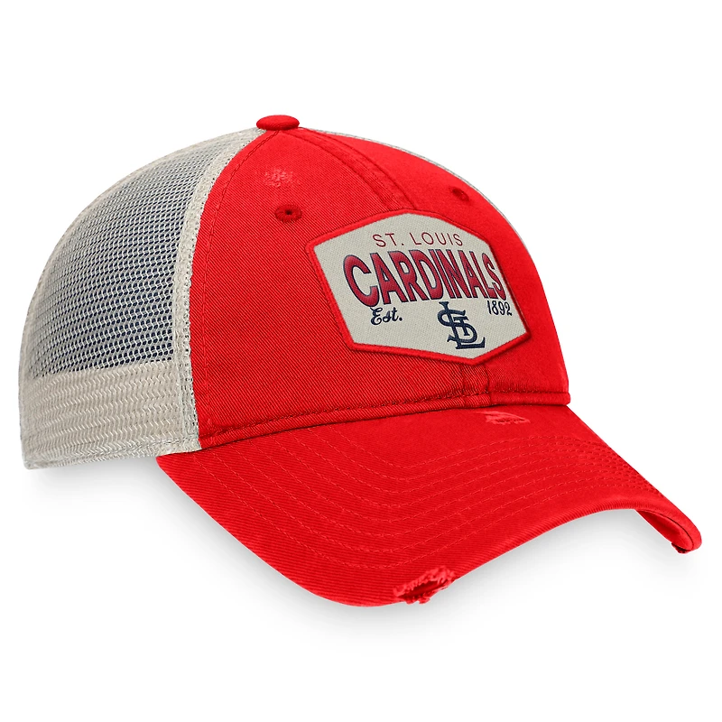 Casquette réglable de camionneur avec patch rouge St. Louis Cardinals Fanatics pour hommes