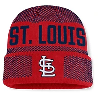 Bonnet en tricot à revers Fanatics rouge pour homme, motif rotation des Cardinals de Saint-Louis
