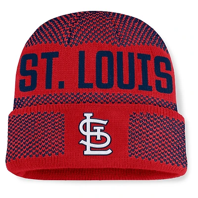 Bonnet en tricot à revers Fanatics rouge pour homme, motif rotation des Cardinals de Saint-Louis