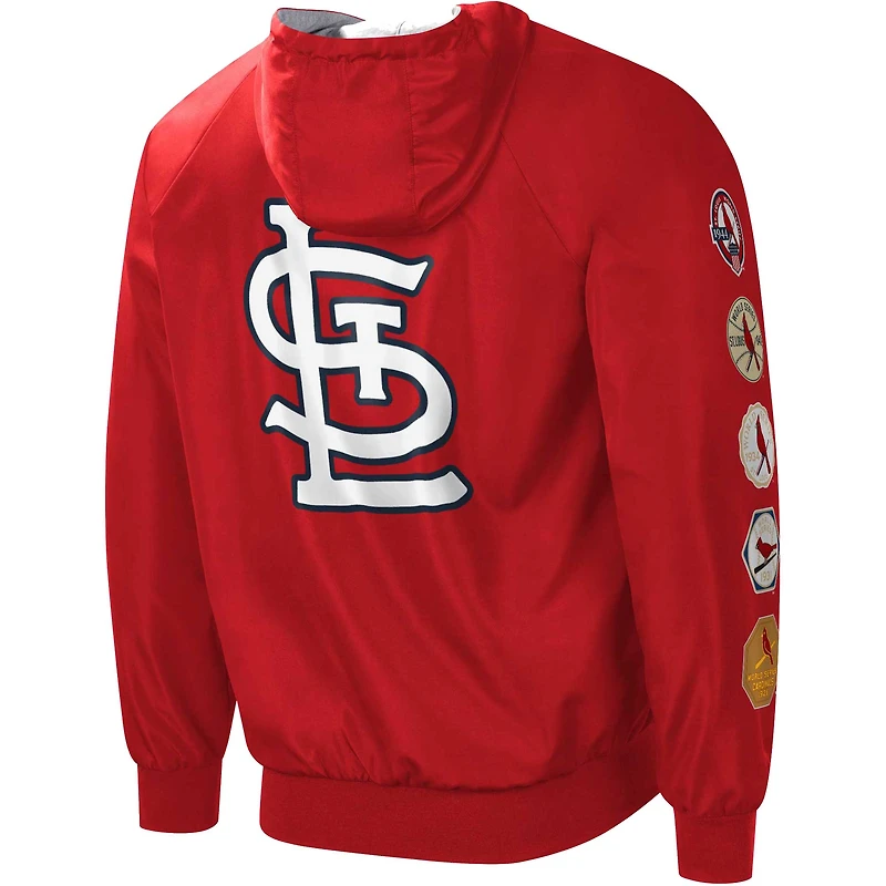 Men's G-III Sports by Carl Banks Red/Heather Gray St. Louis Cardinals Southpaw Reversible Raglan Hoodie Full-Zip Jacket