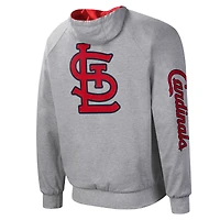 Men's G-III Sports by Carl Banks Red/Heather Gray St. Louis Cardinals Southpaw Reversible Raglan Hoodie Full-Zip Jacket