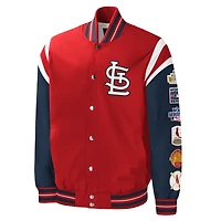 Men's G-III Sports by Carl Banks Red St. Louis Cardinals Title Holder Full-Snap Varsity Jacket