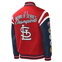 G-III Sports by Carl Banks pour homme Red St. Louis Cardinals Title Holder Full-Snap Varsity Jacket