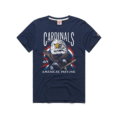 Men's Homage Navy St. Louis Cardinals America's Pastime Tri-Blend T-Shirt