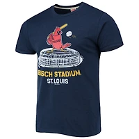 Men's Homage Navy St. Louis Cardinals Busch Stadium Tri-Blend T-Shirt