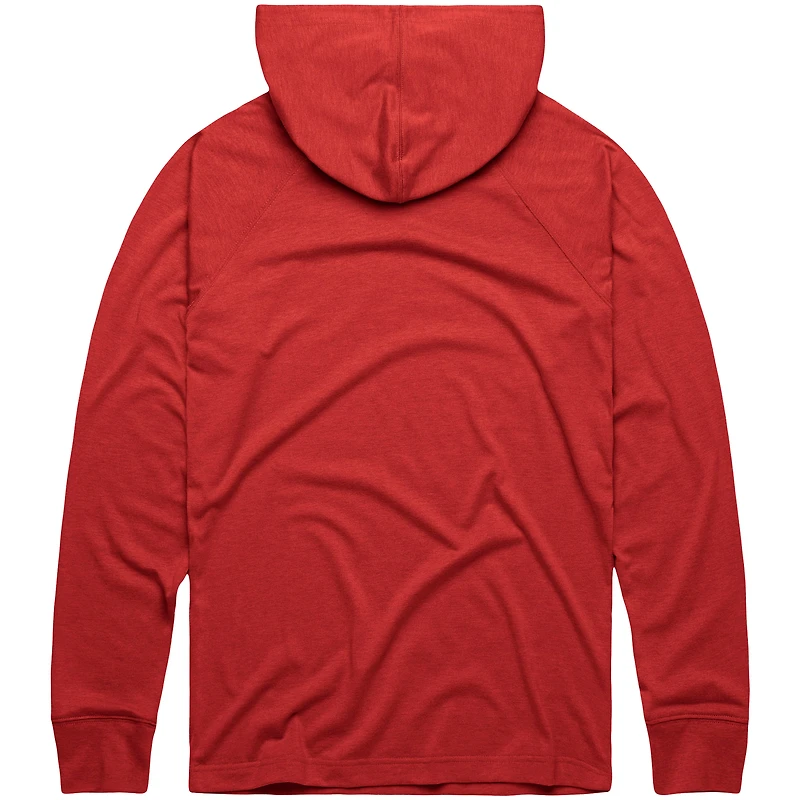 Sweat à capuche léger rouge Homage pour homme, motif raglan tri-blend, des Cardinals de Saint-Louis