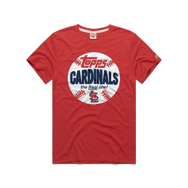 T-shirt homme Homage Red St. Louis Cardinals MLB x Topps Baseball The Real One en mélange de trois matières