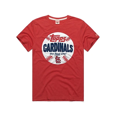 Men's Homage Red St. Louis Cardinals MLB x Topps Baseball The Real One Tri-Blend T-Shirt