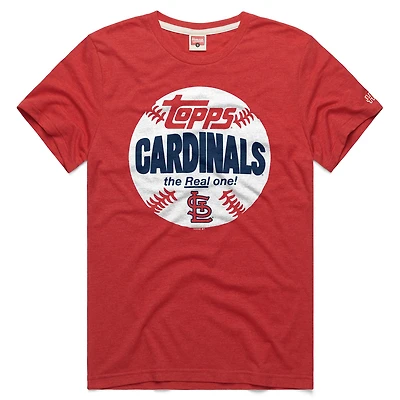 Men's Homage  Red St. Louis Cardinals MLB x Topps Baseball The Real One Tri-Blend T-Shirt