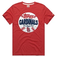 Men's Homage  Red St. Louis Cardinals MLB x Topps Baseball The Real One Tri-Blend T-Shirt