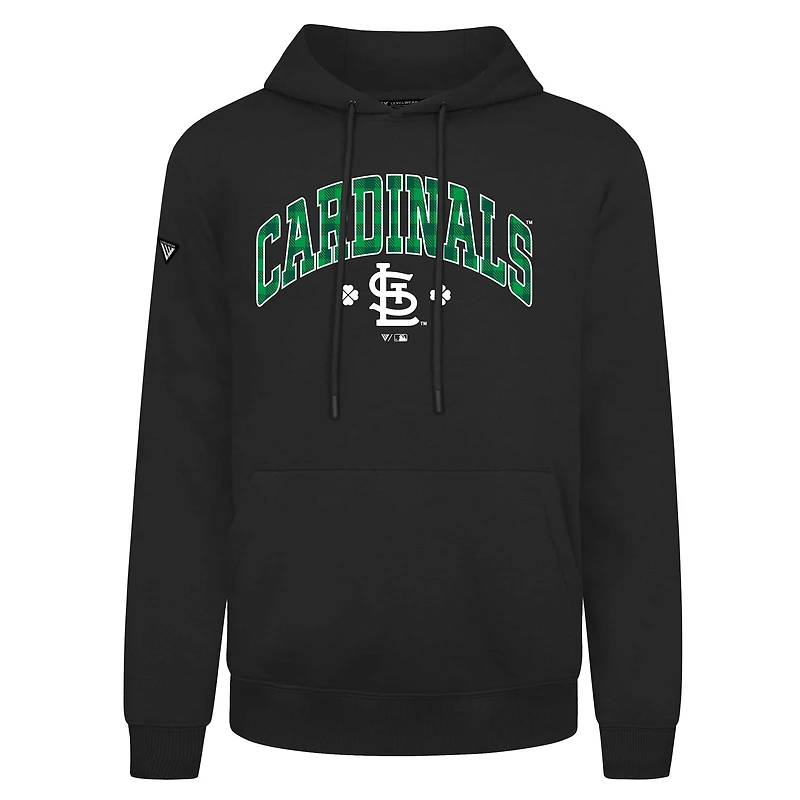 Sweat à capuche carreaux noir St. Louis Cardinals Podium de la Saint-Patrick pour homme Levelwear
