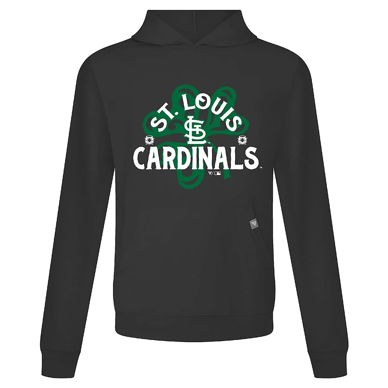 Men's Levelwear Black St. Louis Cardinals Patrick's Day Relay Shamrock Pullover Hoodie