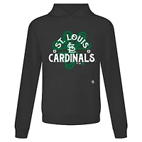 Men's Levelwear Black St. Louis Cardinals Patrick's Day Relay Shamrock Pullover Hoodie