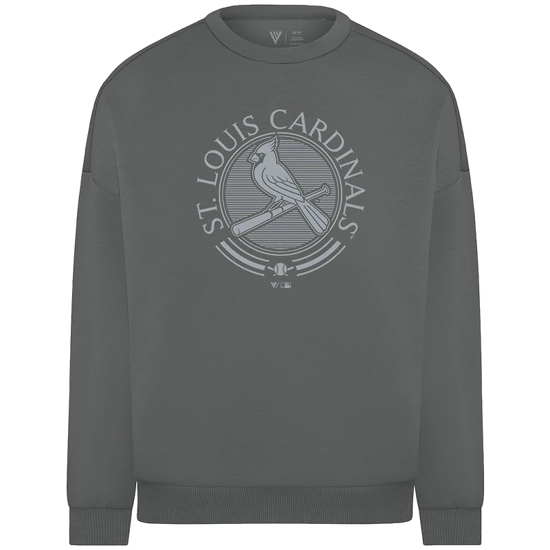 Men's Levelwear Gray St. Louis Cardinals Luxe Signature Grain Pullover Sweatshirt