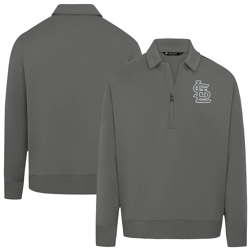 Pull zippé de luxe gris pour homme des Cardinals Saint-Louis