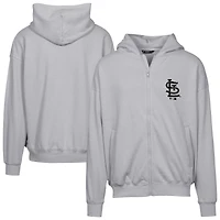 Sweat à capuche entièrement zippé surdimensionné motif camouflage numérique Uphill pour homme, gris, des Cardinals de St. Louis
