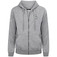Men's Levelwear Gray St. Louis Cardinals Podium Banner Arch Full-Zip Hoodie