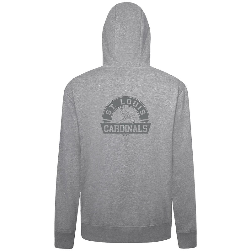Men's Levelwear Gray St. Louis Cardinals Podium Banner Arch Full-Zip Hoodie