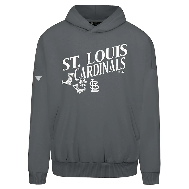 Men's Levelwear Gray St. Louis Cardinals Patrick's Day Pullover Hoodie