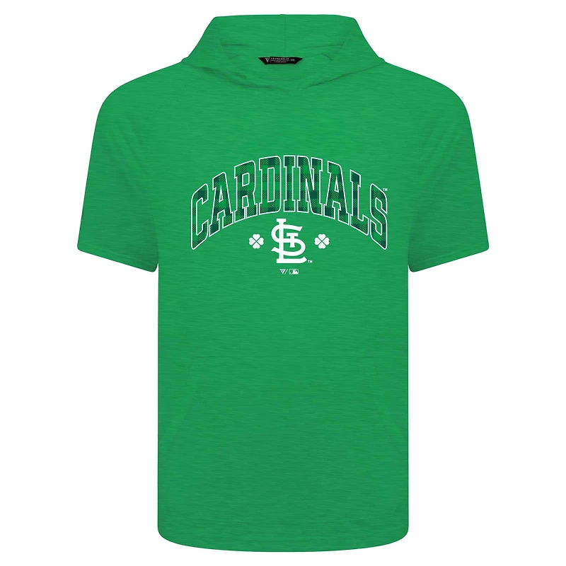Men's Levelwear Green St. Louis Cardinals Patrick's Day Phase Plaid Short Sleeve T-Shirt Hoodie