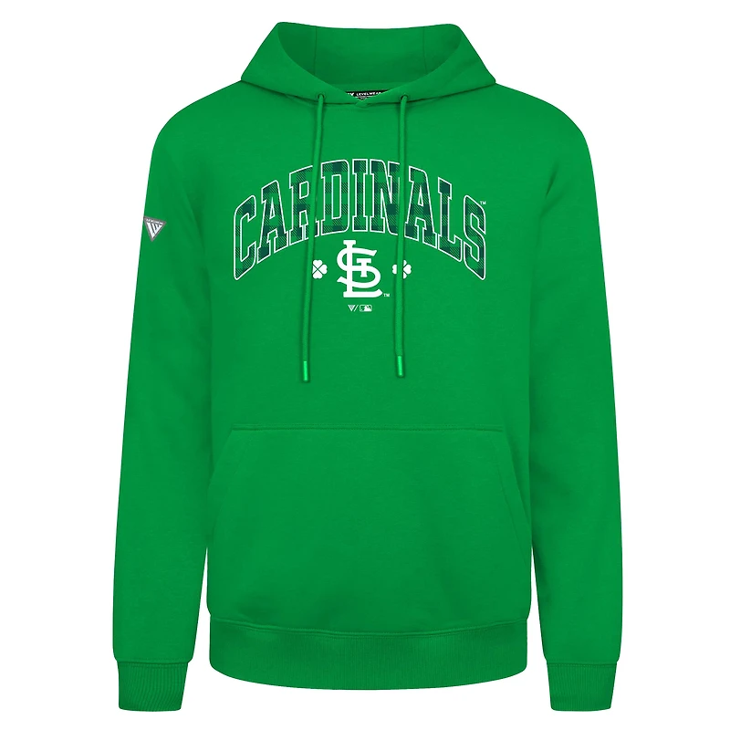 Sweat à capuche carreaux St. Louis Cardinals Podium pour homme de Levelwear, vert