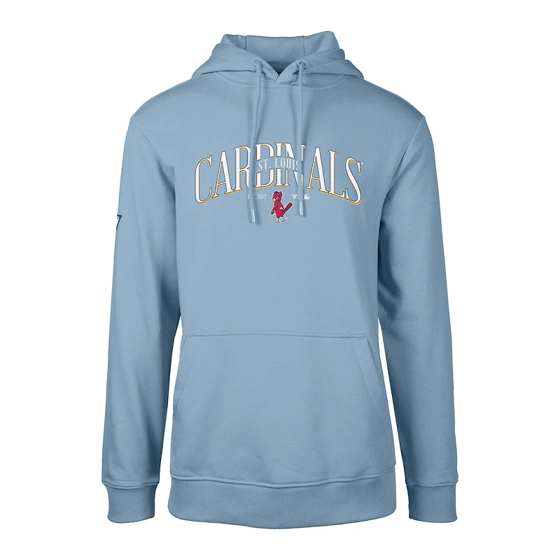 Men's Levelwear Light Blue St. Louis Cardinals Cooperstown Collection Podium Retro Pullover Hoodie