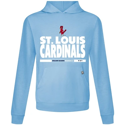 T-shirt à capuche manches longues Levelwear bleu clair St. Louis Cardinals Relay Center Stage pour homme
