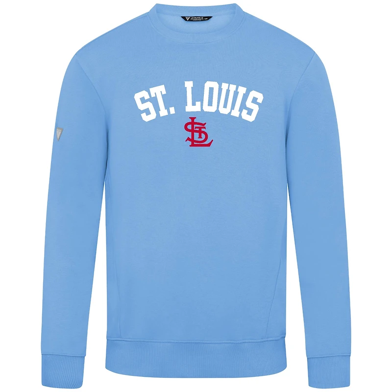 Sweat-shirt à enfiler Levelwear bleu clair pour homme, modèle Zane Felt Arch, des Cardinals de Saint-Louis.