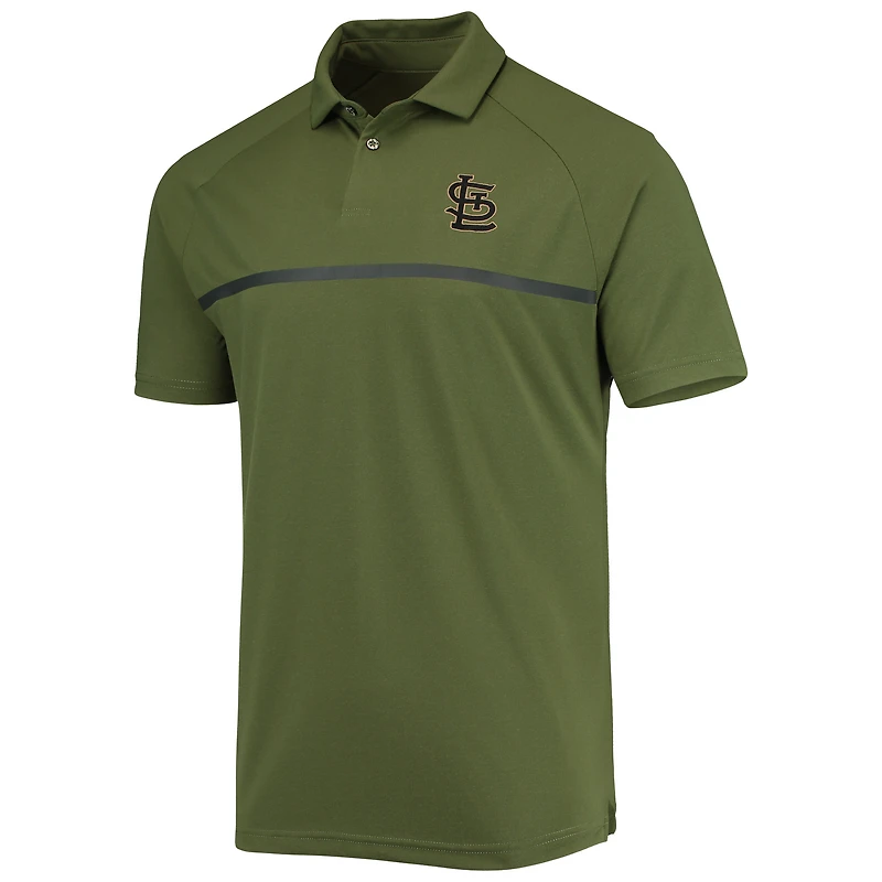 Polo à manches raglan Levelwear pour hommes des Cardinals de Saint-Louis, olive, Delta Sector