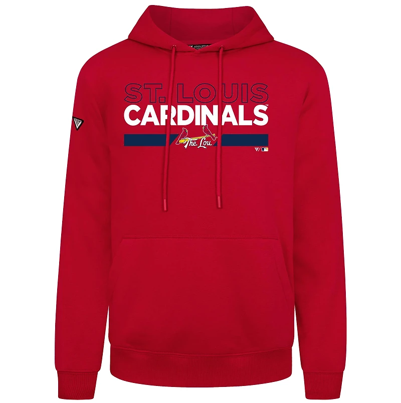 Men's Levelwear Red St. Louis Cardinals Accolade Podium No Hitter Pullover Hoodie