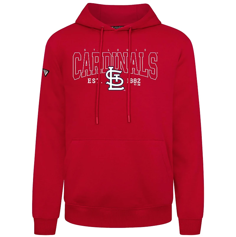 Sweat à capuche rouge Levelwear pour homme des Cardinals de Saint-Louis Accolade Podium Textbook
