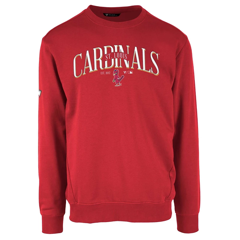 Men's Levelwear Red St. Louis Cardinals Cooperstown Collection Zane Vintage Pullover Sweatshirt