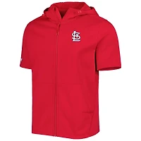 Men's Levelwear Red St. Louis Cardinals Recruit Full-Zip Short Sleeve Hoodie