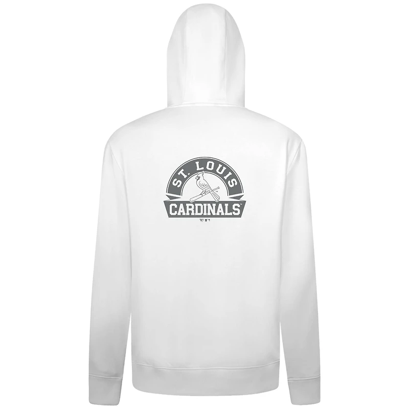 Men's Levelwear White St. Louis Cardinals Podium Banner Arch Full-Zip Hoodie