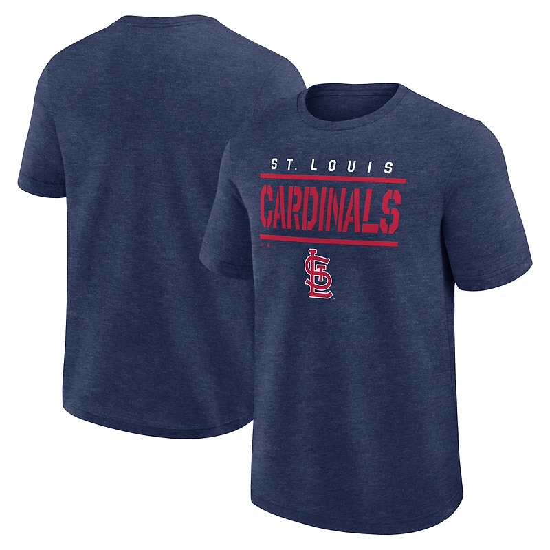 Men's Logo Athletic Heather Navy St. Louis Cardinals Top Notch T-Shirt