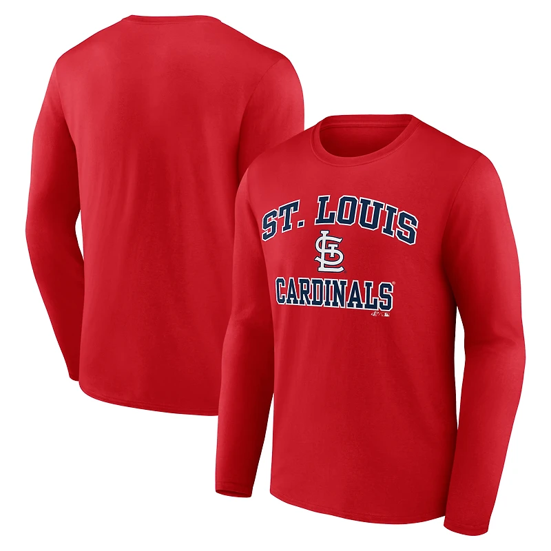 Men's Logo Athletic Red St. Louis Cardinals Heart & Soul Long Sleeve T-Shirt