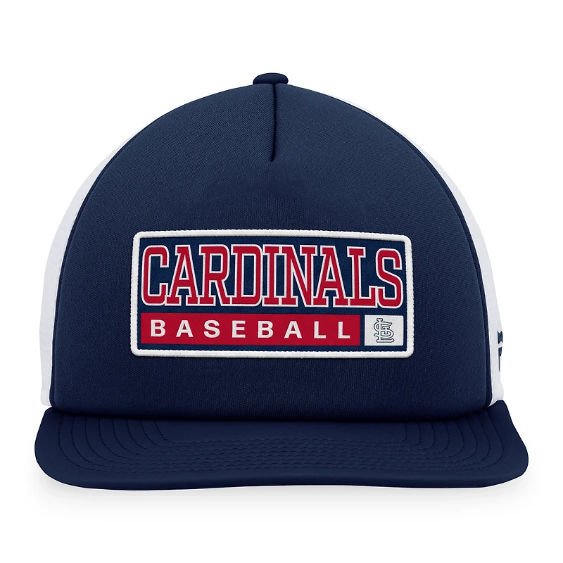 Men's Majestic Navy/White St. Louis Cardinals Foam Trucker Snapback Hat
