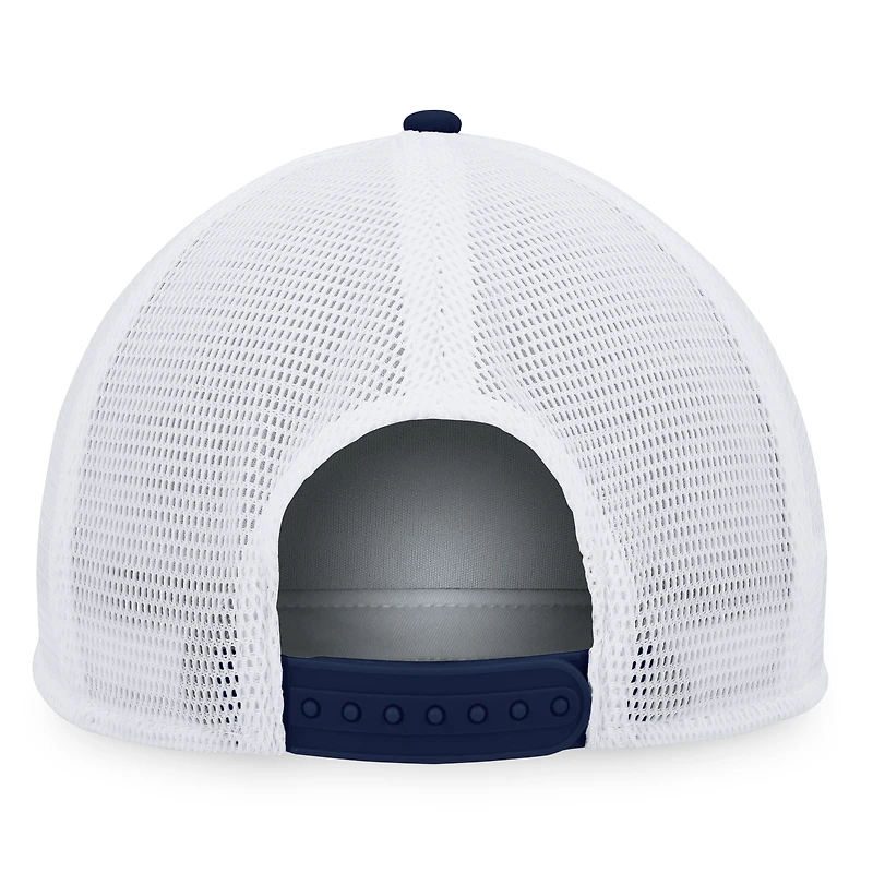 Casquette trucker Majestic bleu marine/blanche à boutons-pression en mousse des Cardinals de Saint-Louis pour homme
