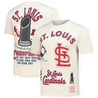 T-shirt Mitchell & Ness crème pour homme, motif Legacy Defined des Cardinals de Saint-Louis