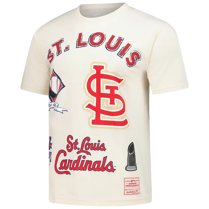 T-shirt Mitchell & Ness crème pour homme, motif Legacy Defined des Cardinals de Saint-Louis