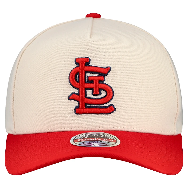 Casquette Snapback extensible Mitchell & Ness crème pour homme des Cardinals de Saint-Louis