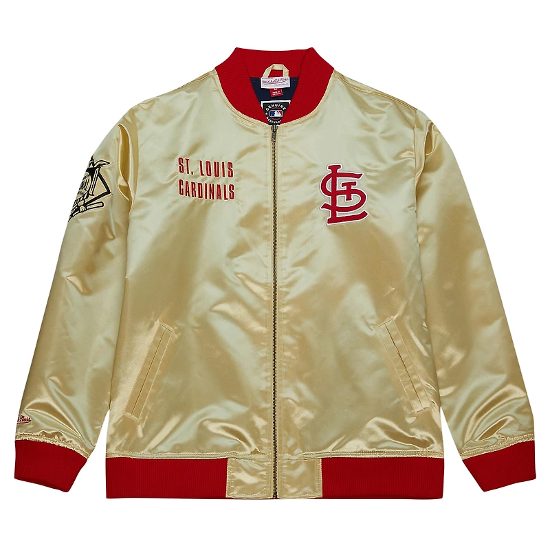 Veste légère en satin entièrement zippée Mitchell & Ness Gold St. Louis Cardinals OG 2.0 pour hommes