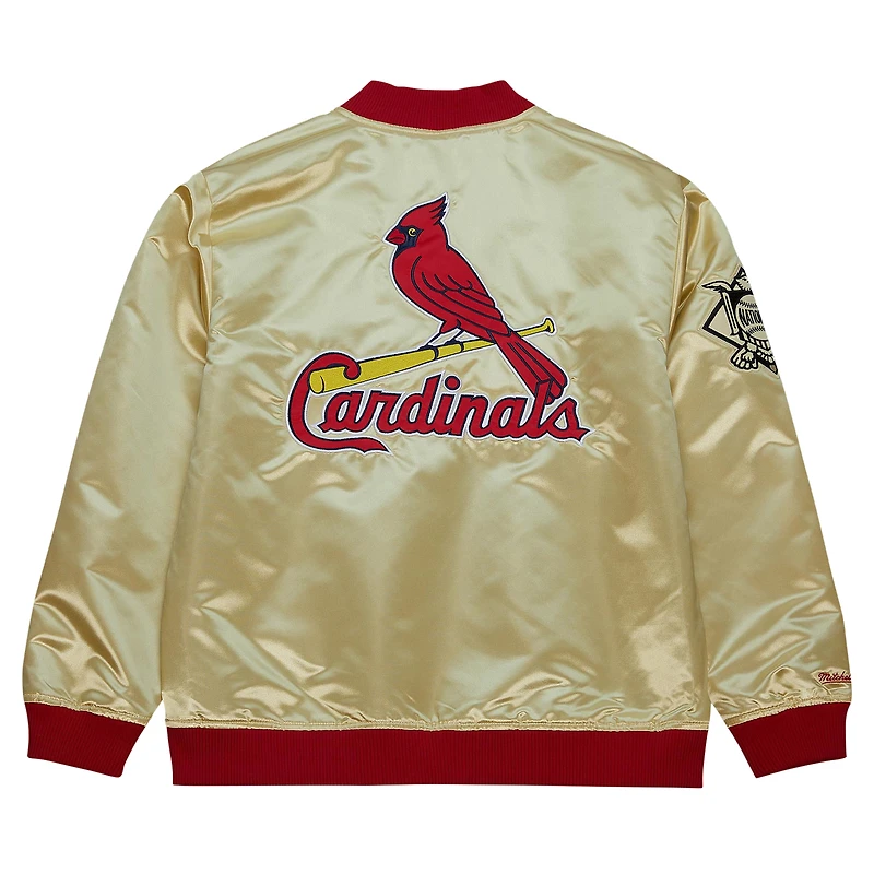 Veste légère en satin entièrement zippée Mitchell & Ness Gold St. Louis Cardinals OG 2.0 pour hommes